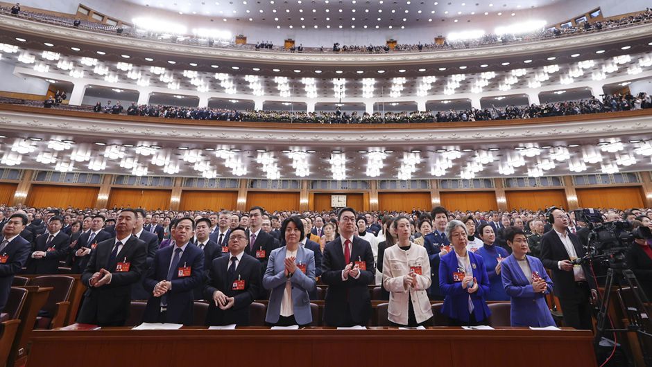 3月4日，中國(guó)人民政治協(xié)商會(huì)議第十四屆全國(guó)委員會(huì)第二次會(huì)議在北京人民大會(huì)堂開(kāi)幕。新華社記者 邢廣利 攝