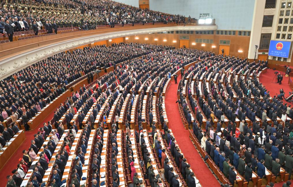 3月5日，第十四屆全國人民代表大會第二次會議在北京人民大會堂開幕。新華社記者 才揚 攝