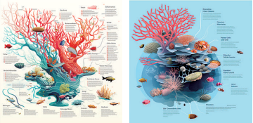 中央美院師生借助人工智能技術(shù)設(shè)計(jì)的海洋科普插畫