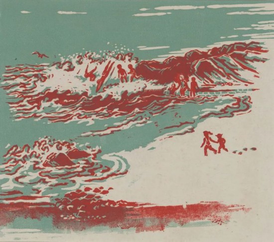 呂蒙《跳水》28.5x31cm 版畫 1962年 中華藝術(shù)宮（上海美術(shù)館）藏