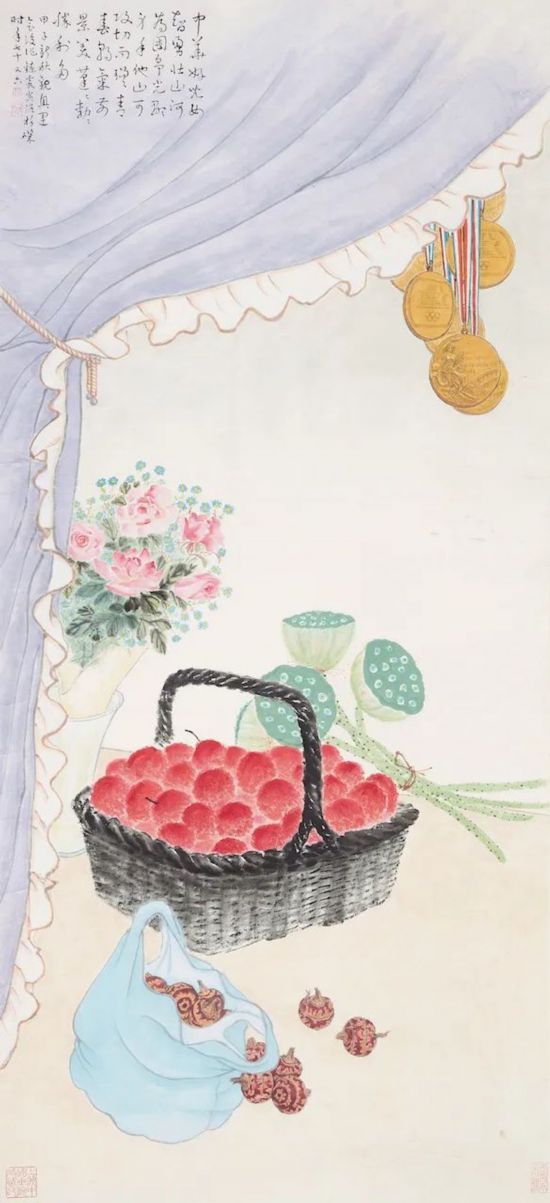 周鍊霞《碩果》130.5×59cm 中國畫 1984年 上海中國畫院藏